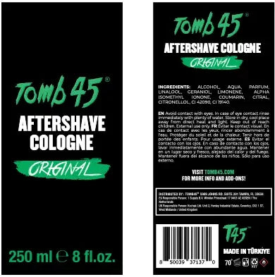 Tomb45 Aftershave Cologne 250ml / 8.45 oz - Original