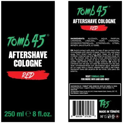 Tomb45 Aftershave Barber Cologne 250ml / 8.45 oz Red