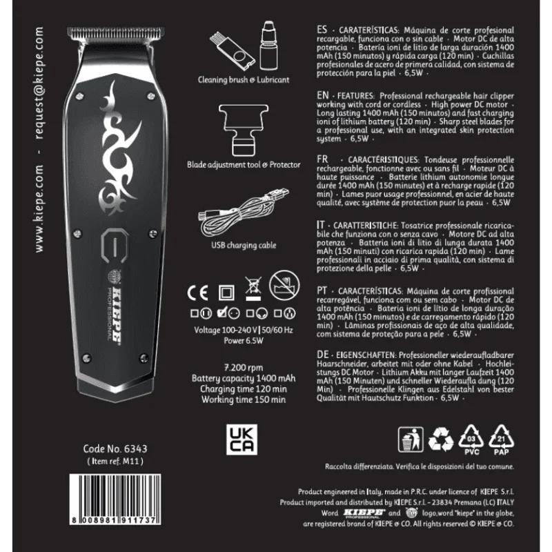 Kiepe Professional Pro Tattoo Hair Clipper Cordless