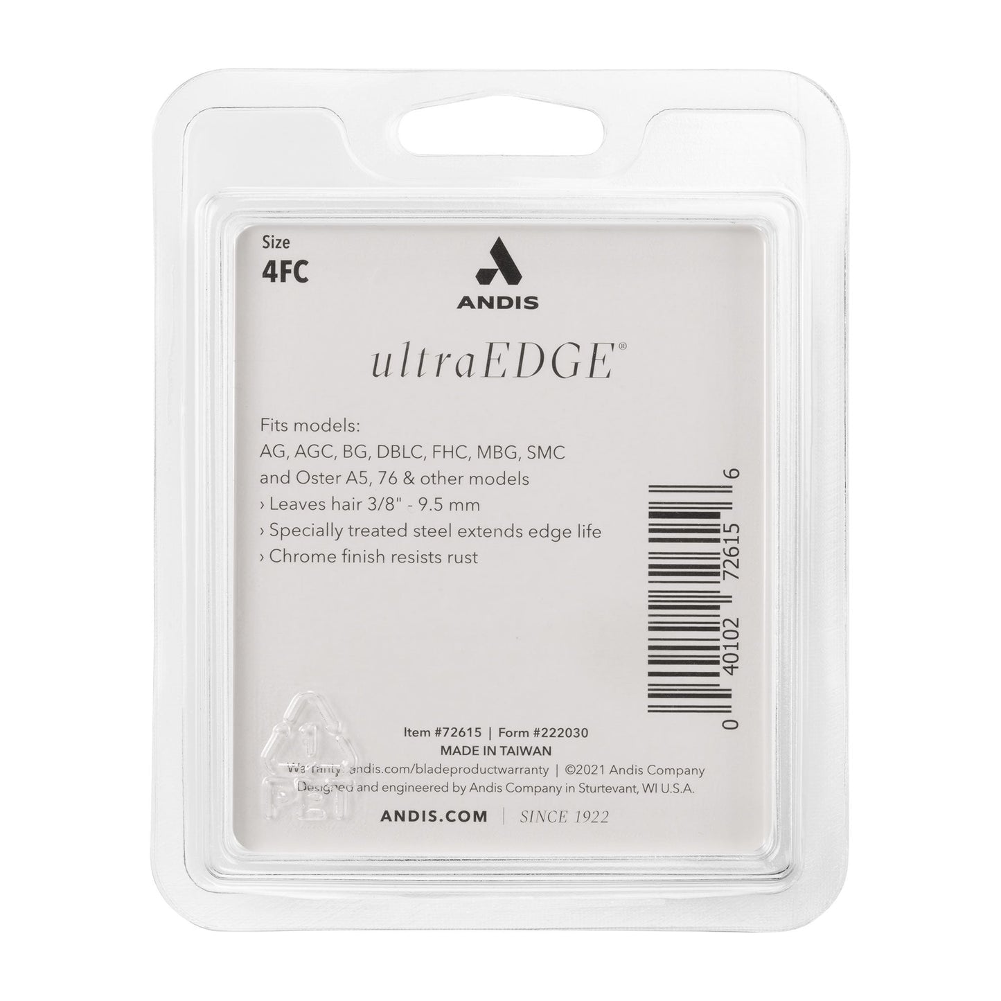 Andis UltraEdge Detachable Blade, Size 4 Skip Tooth