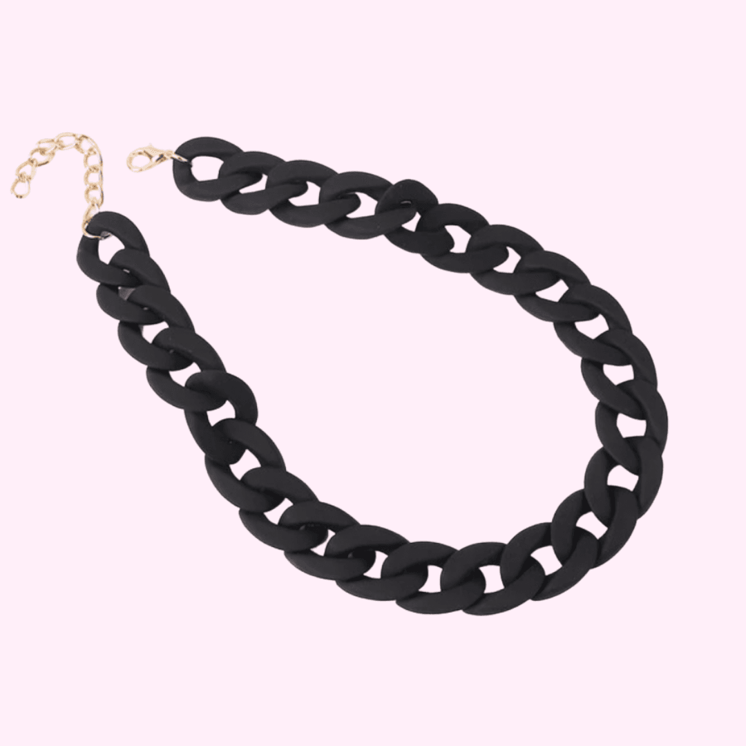 Black Acrylic Chain Necklace