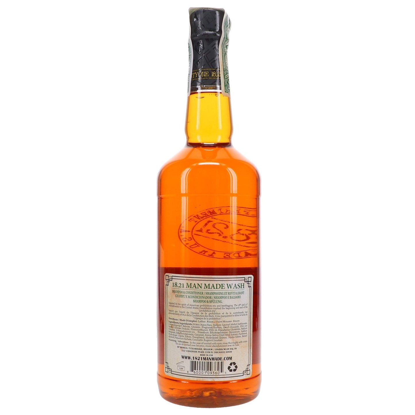 Man Made Wash - Spiced Vanilla by 18.21 Man Made for Men - 32 oz 3-In-1 Shampoo, Conditioner and Body Wash