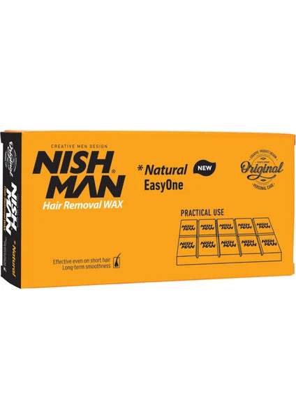 NishMan Hair Removal Hard Wax Easy One (Natural Chocolate) - 500ml - Gentle and Effective Hair Removal Wax