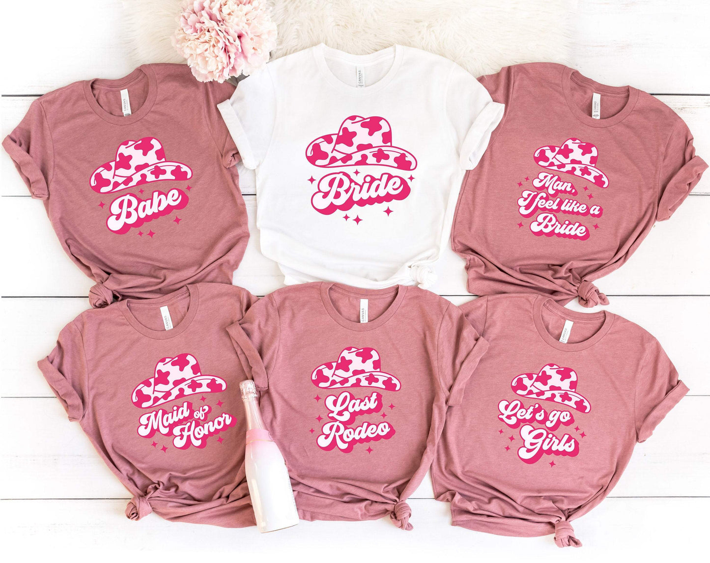 Cowgirl Hat Bride shirt 100% Cotton T-shirt High Quality