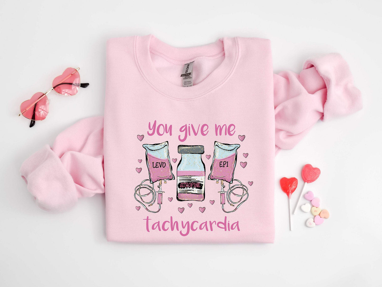 You Give Me Tachycardia, Nurse Valentine's Day shirt 100% Cotton T-shirt High Quality