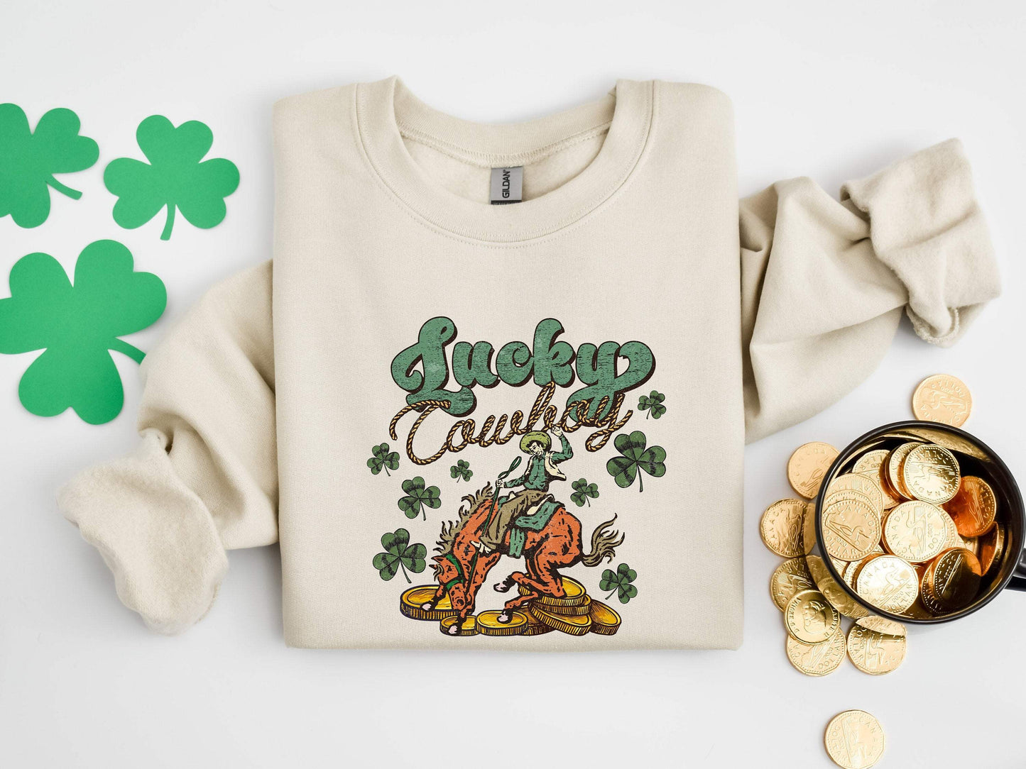 Lucky Cowboy Horse 100% Cotton T-shirt High Quality