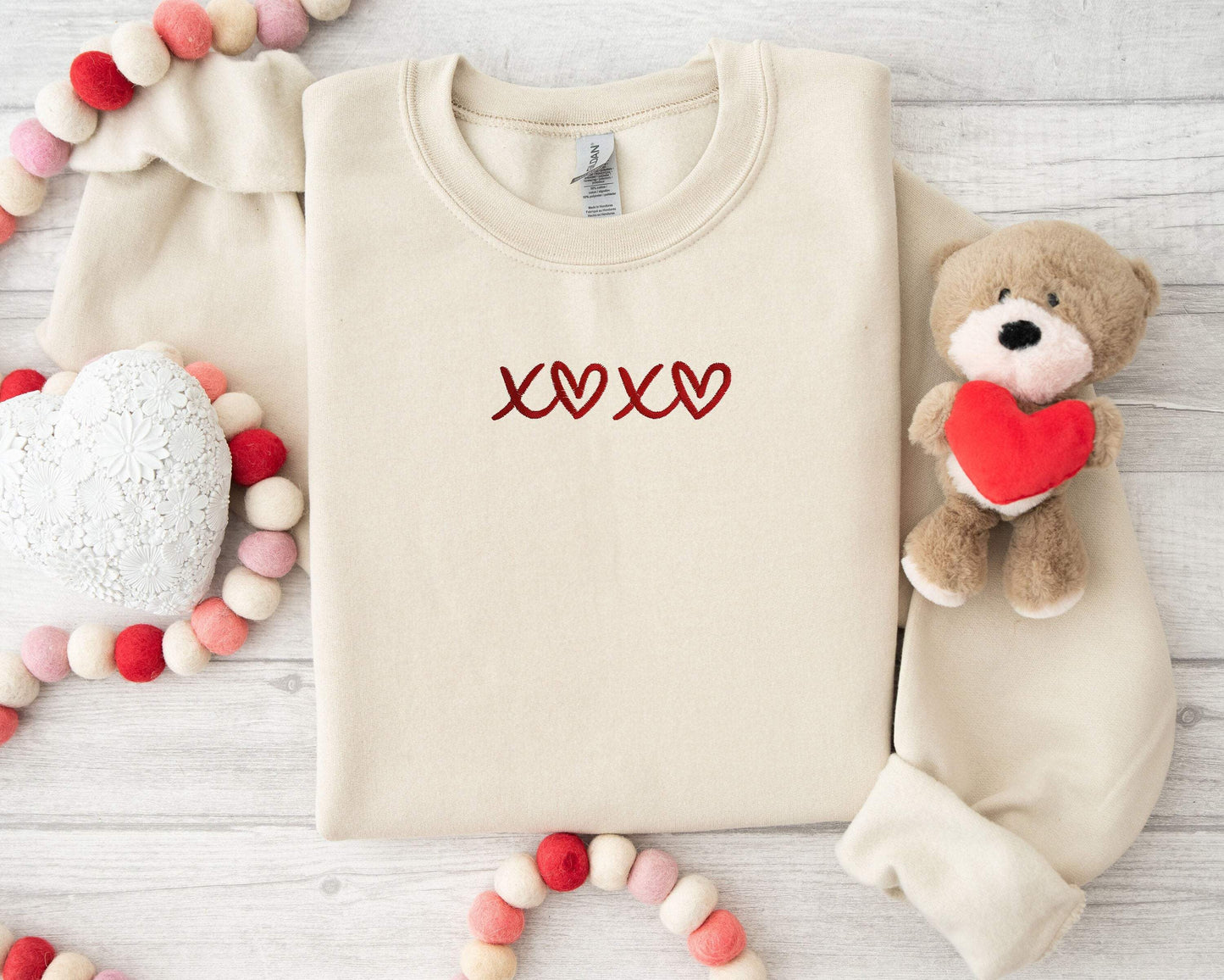 Valentine’s Day Embroidered 100% Cotton T-shirt High Quality