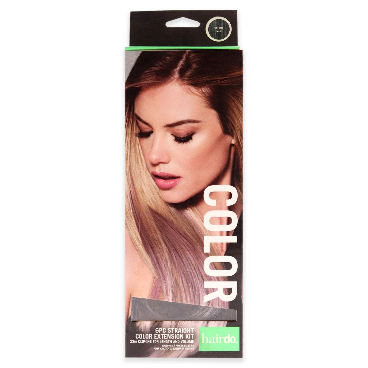 Straight Color Extension Kit - Chrome Mist by Hairdo for Women - 6 x 23 Inch Hair Extension