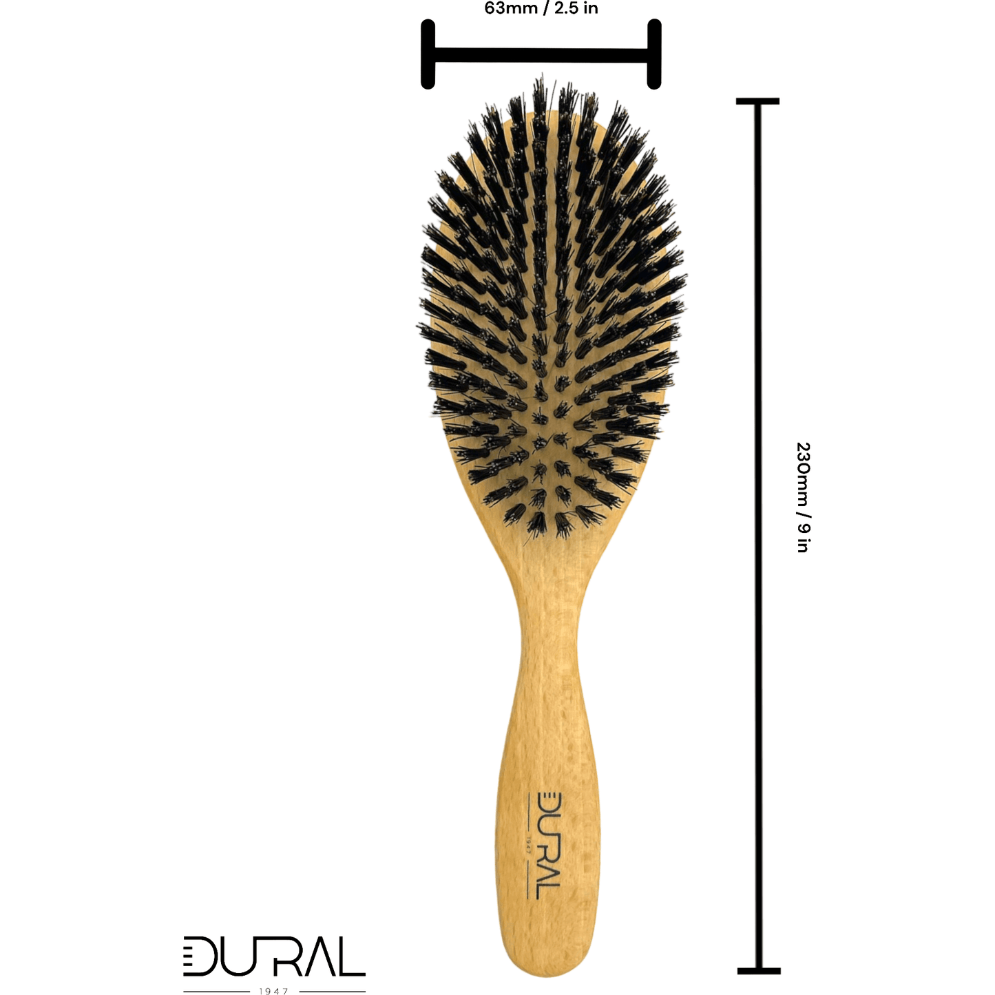 Dural Beech wood hair brush with pure boar bristles - 10 rows