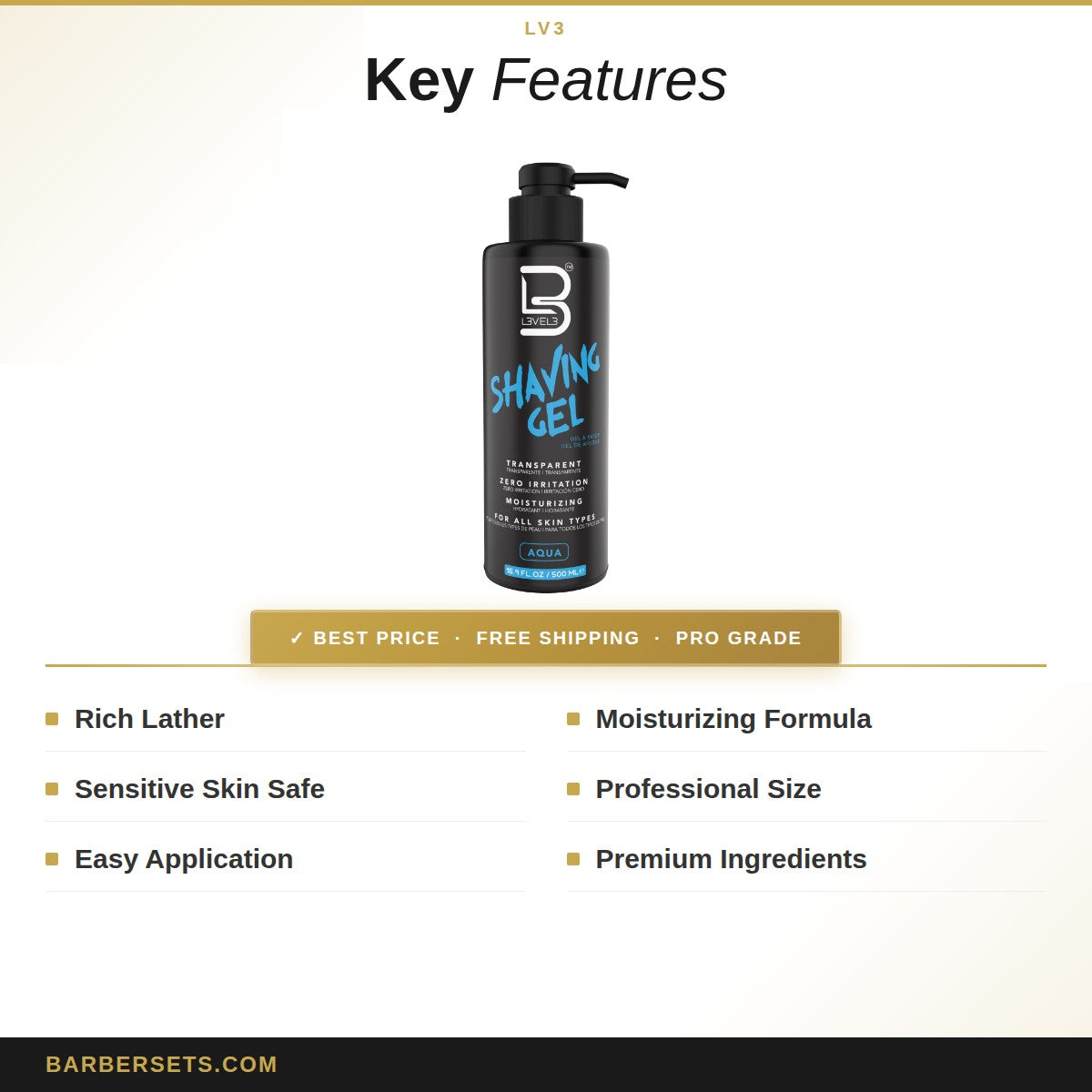 LV3 SHAVING GEL ICE 1000ML