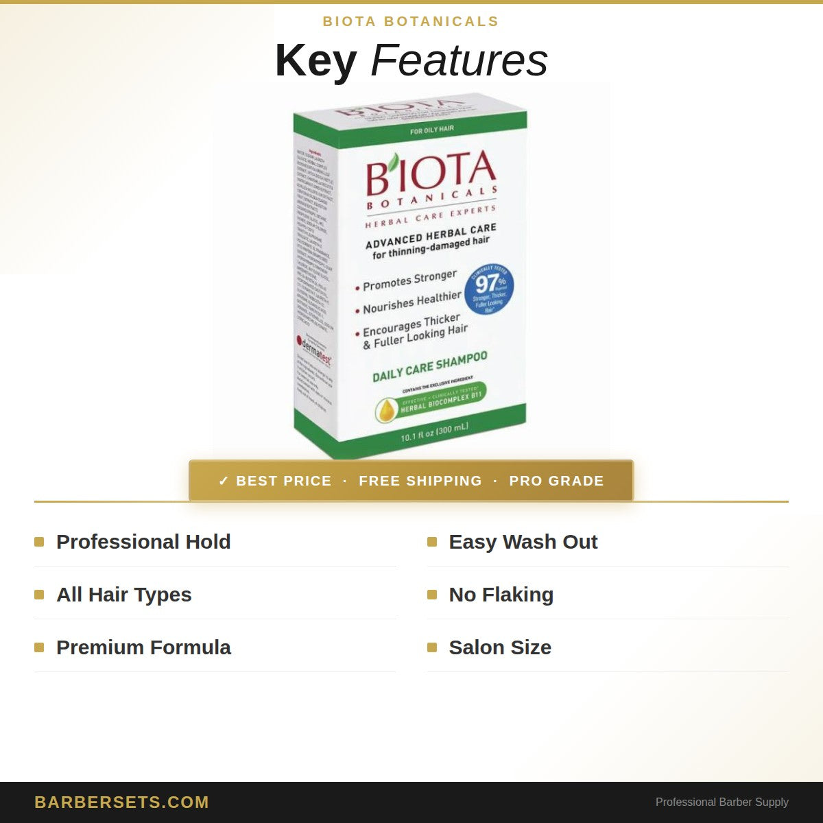 BIOTA BOTANICALS ADVANCED HERBAL CARE SHAMPOO OILY, 10.1 oz