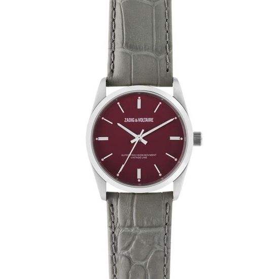 ZVF235 Fusion - Silver/Grey Leather Strap Watch by Zadig & Voltaire for Unisex - 1 Pc Watch