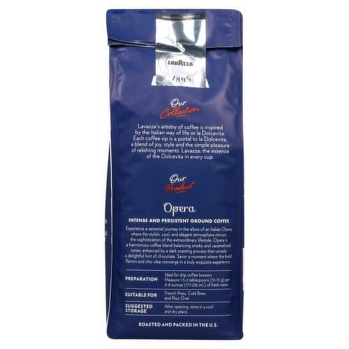 Intenso Dark Roast Ground Coffee by Lavazza for Unisex - 12 oz Coffee