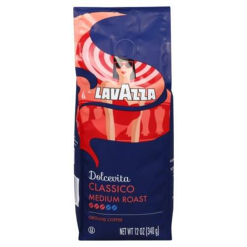 Classico Medium Roast Ground Coffee by Lavazza for Unisex - 12 oz Coffee
