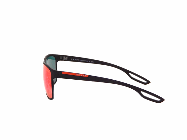 Prada SPS 57Q TFZ-9Q1 - Grey Rubber-Dark Grey Blue Red by Prada for Men - 58-16-140 mm Sunglasses