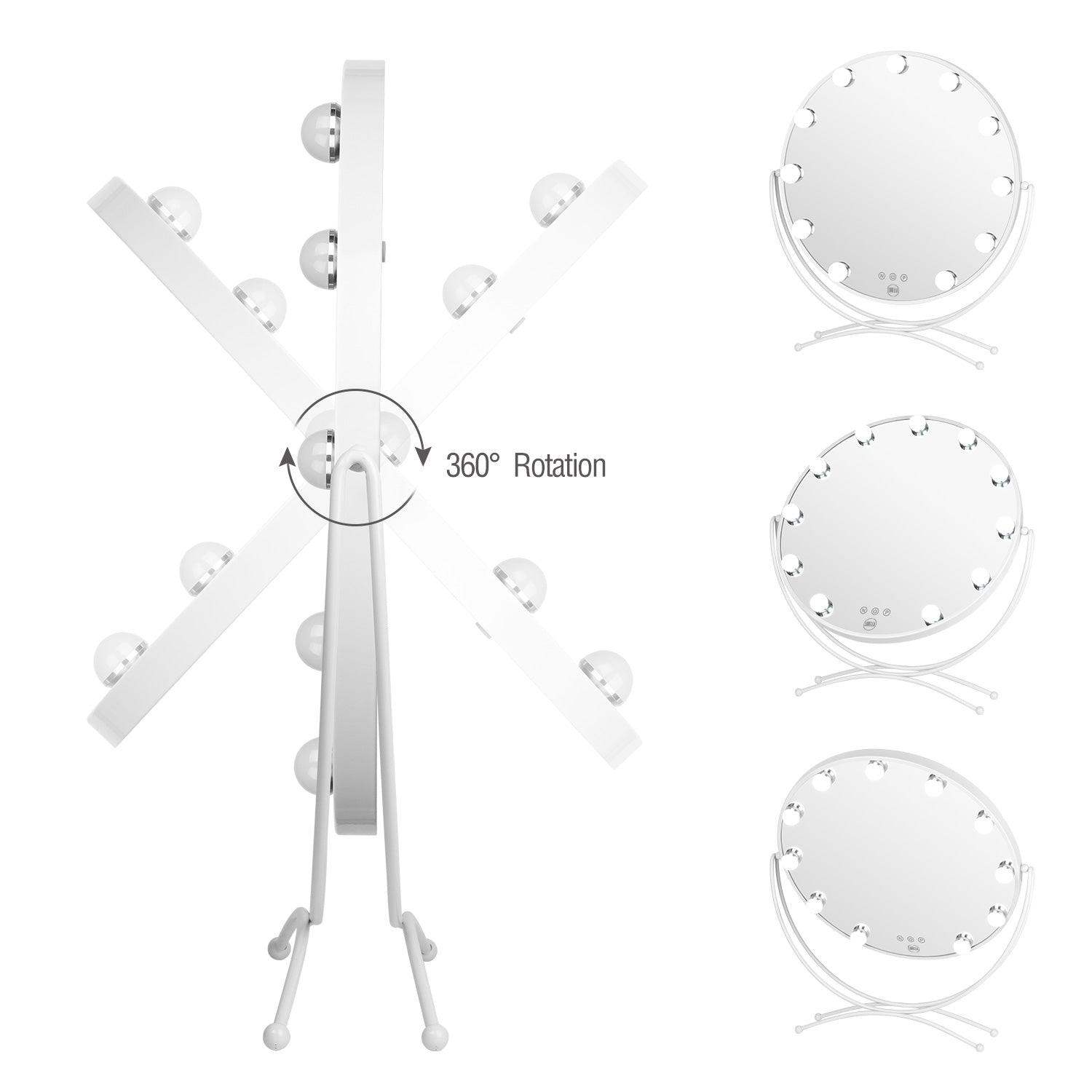 11 Bulb Round Vanity Mirror - Avalanche - BarberSets