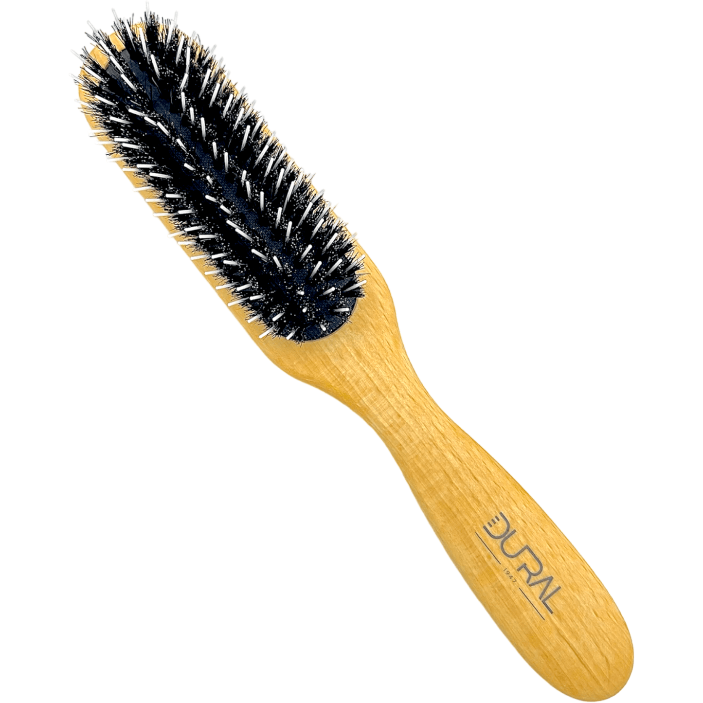 Dural Beech wood rubber cushion hair brush with boar bristles and nylon pins