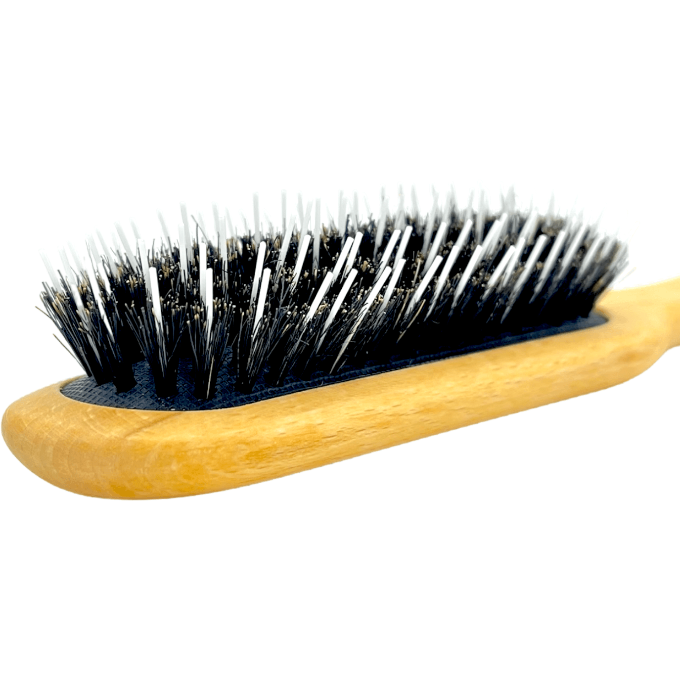 Dural Beech wood rubber cushion hair brush with boar bristles and nylon pins