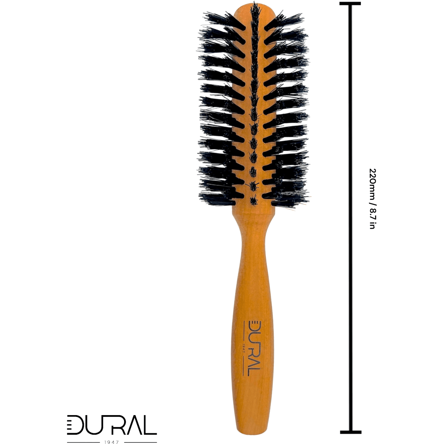 Dural Pear wood half round hair brush with boar bristles - 7 rows