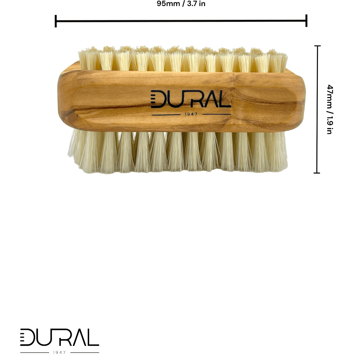 Dural Olive wood hand & nail brush with natural bristles - 6/8 rows