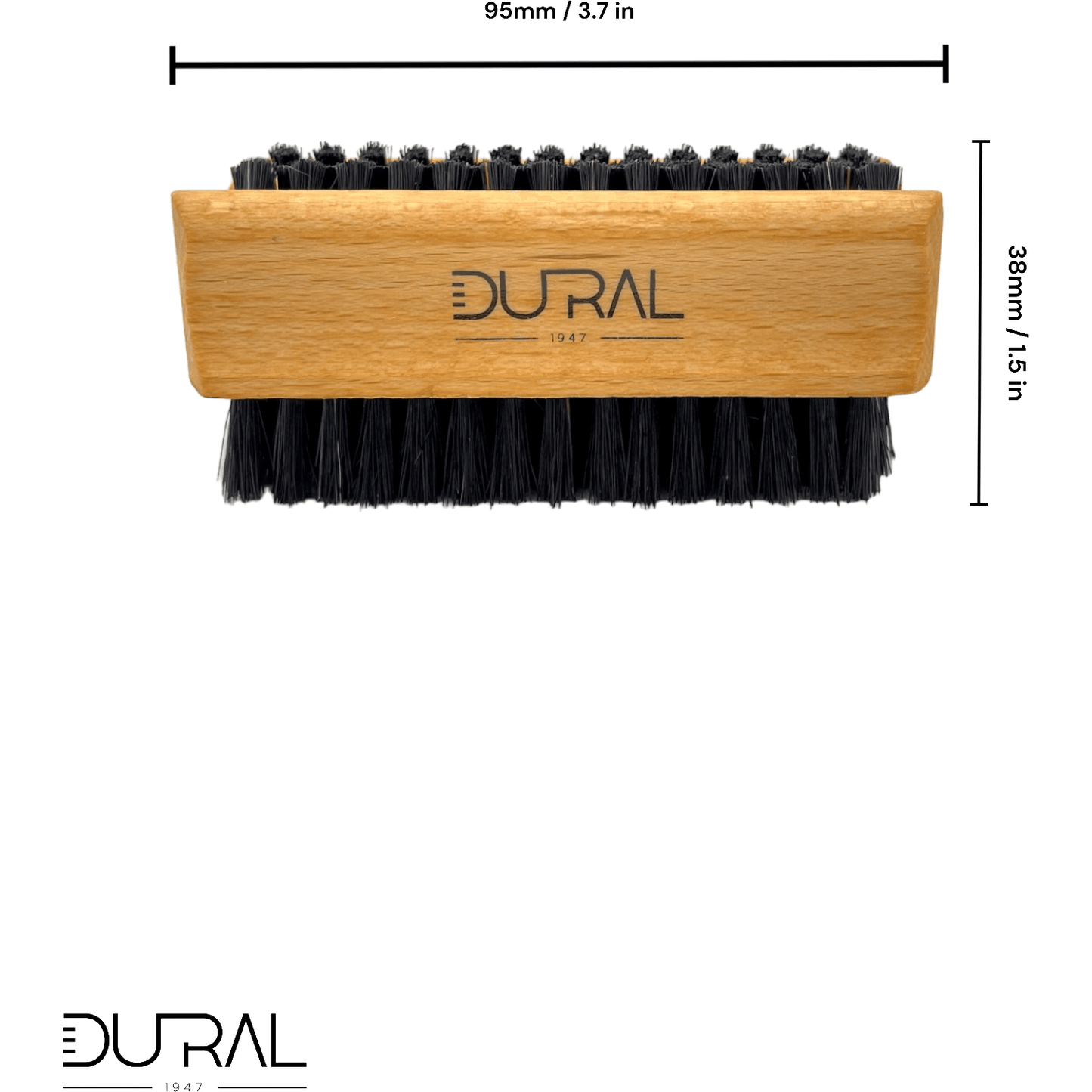 Dural Beech wood hand & nail brush with black natural bristles - 4/6 rows