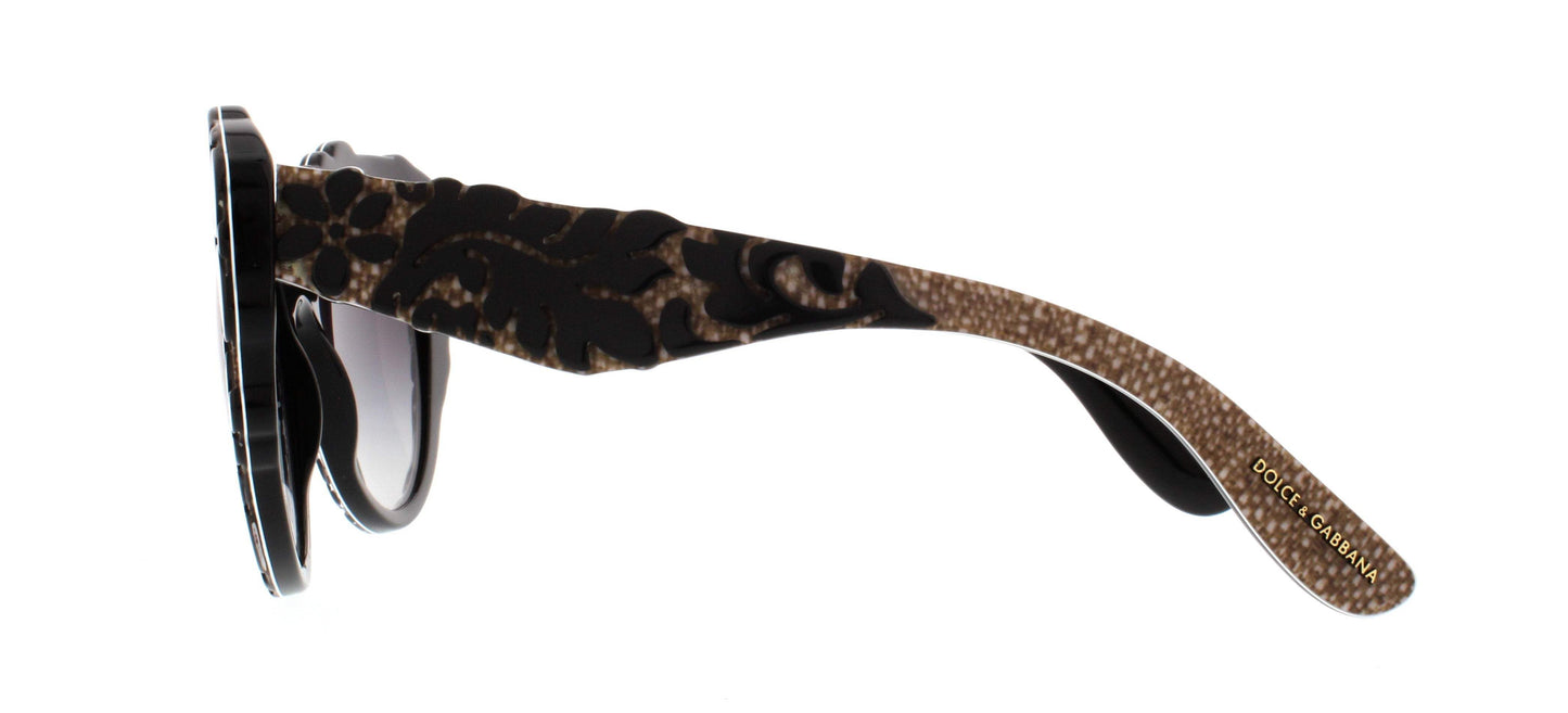 Dolce and Gabbana DG 4267 2998-8G - Top Black texture Tissue-Grey Gradient by Dolce and Gabbana for Women - 53-20-140 mm Sunglasses