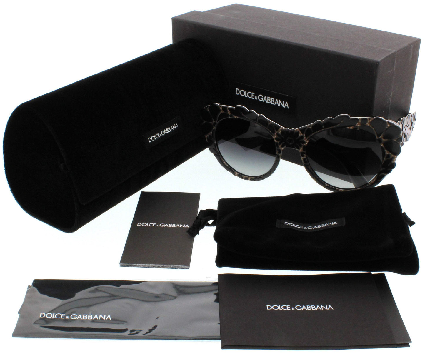 Dolce and Gabbana DG 4267 2998-8G - Top Black texture Tissue-Grey Gradient by Dolce and Gabbana for Women - 53-20-140 mm Sunglasses