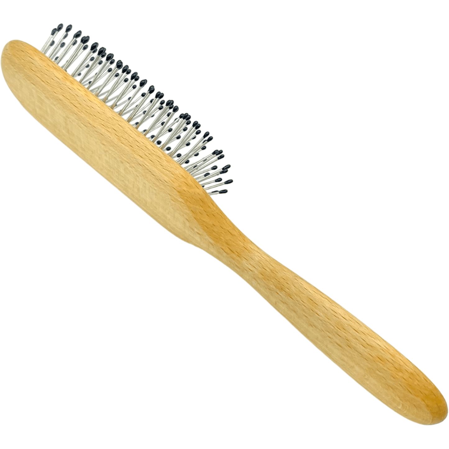 Dural Beech wood rubber cushion hair brush with steel pins and ball tips