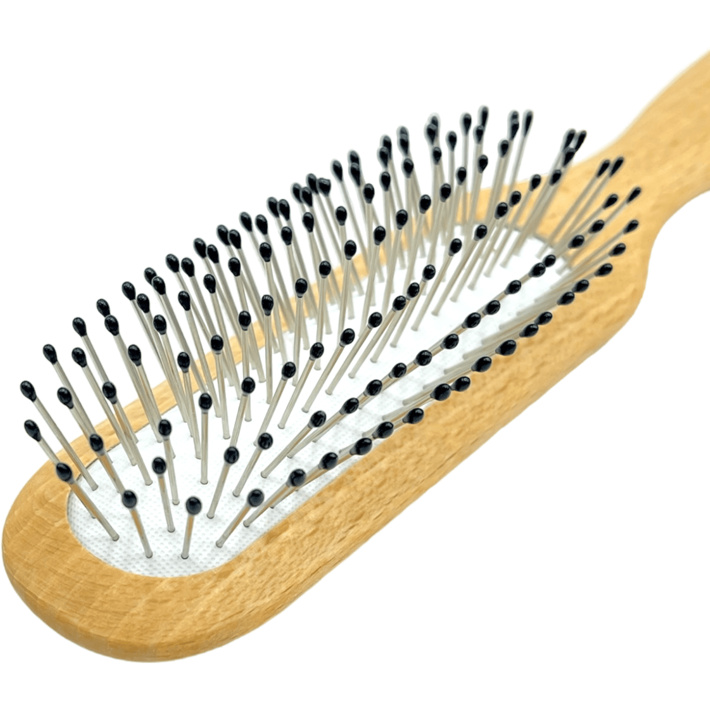Dural Beech wood rubber cushion hair brush with steel pins and ball tips