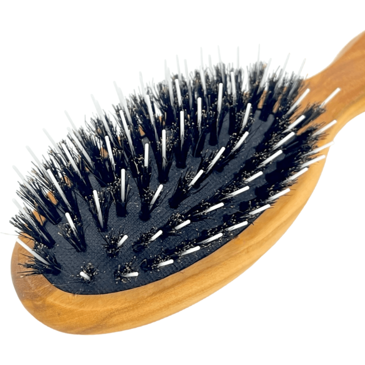 Dural Olive wood rubber cushion hair brush with boar bristles and nylon