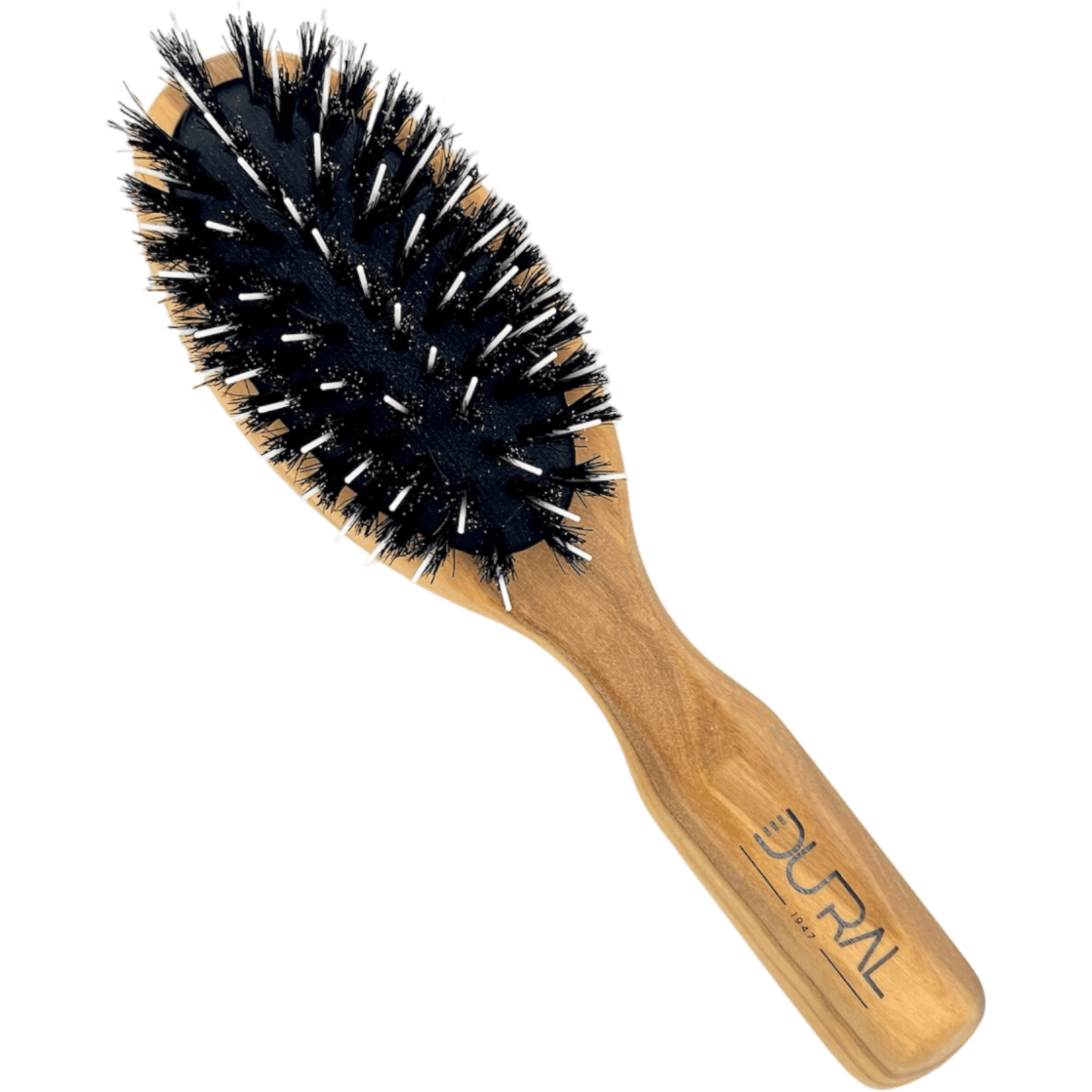 Dural Olive wood rubber cushion hair brush with boar bristles and nylon
