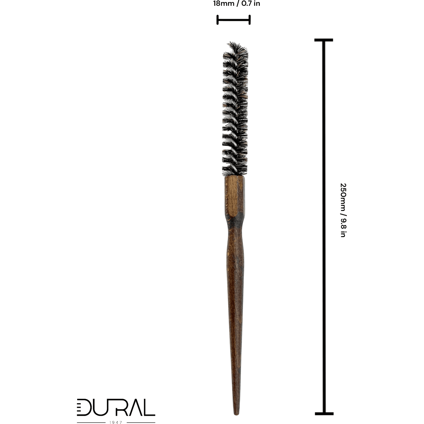 Dural Beech wood curling hair brush with natural bristles - brown