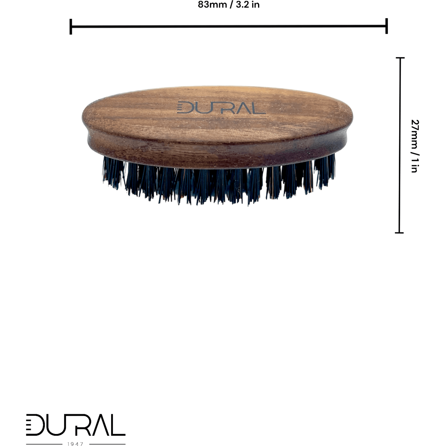 Dural nutwood beard brush with pure wild boar bristles