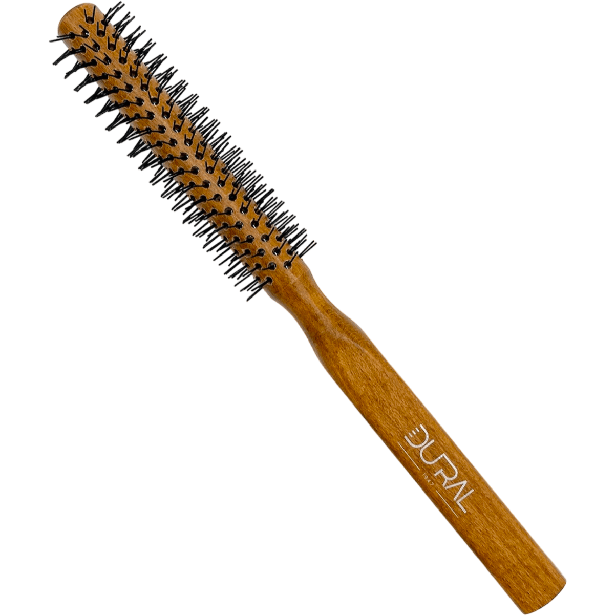Dural Beech wood round-styler hair brush with nylon pins - 12 rows