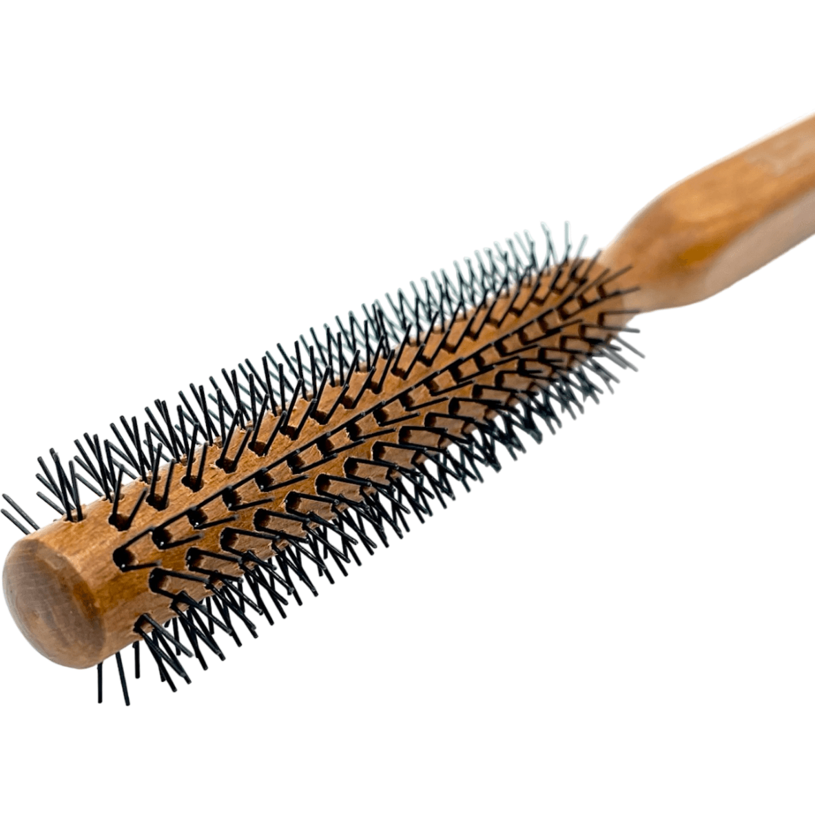Dural Beech wood round-styler hair brush with nylon pins - 12 rows