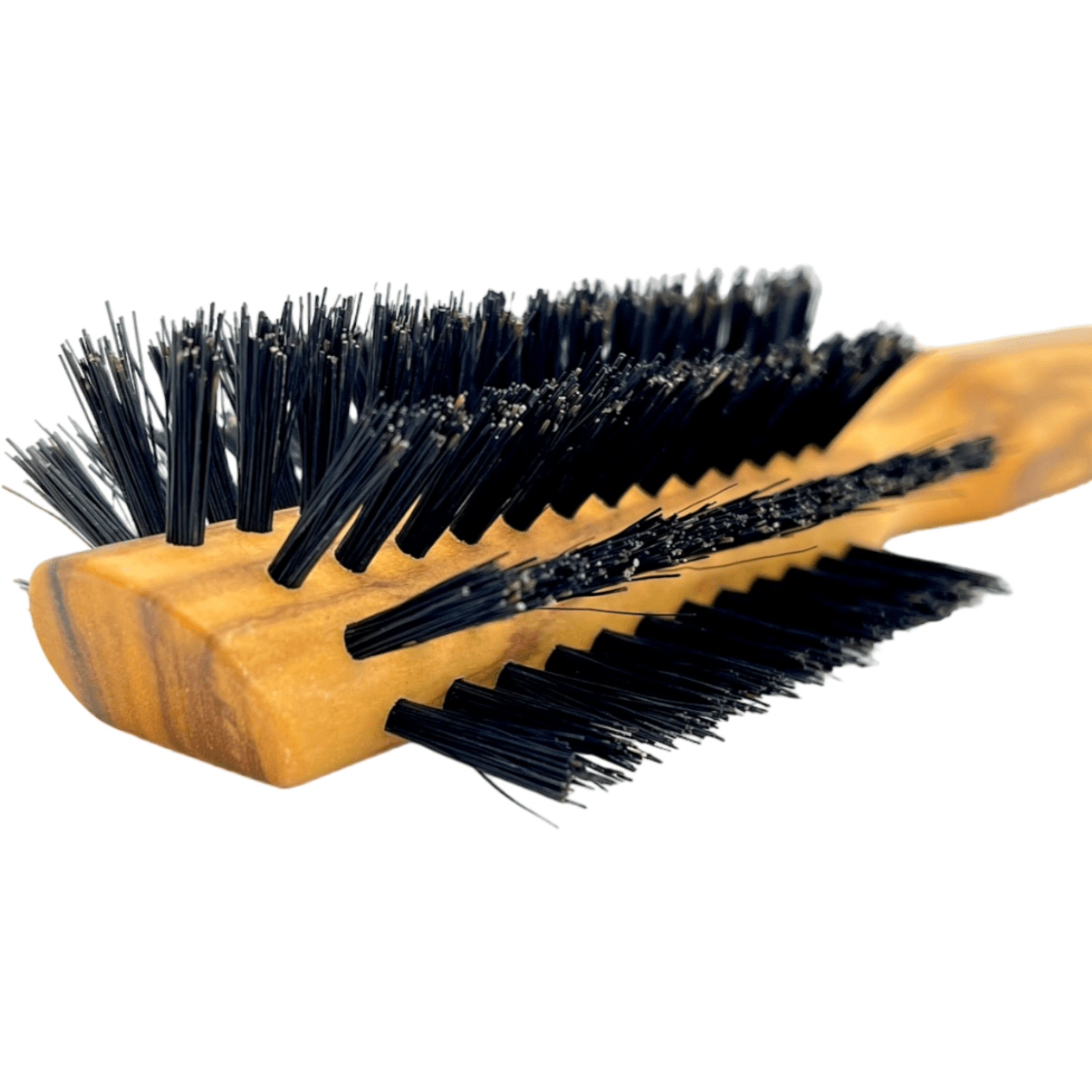 Dural Olive Wood Half-Round Hair Brush With Boar Bristles - 7 rows