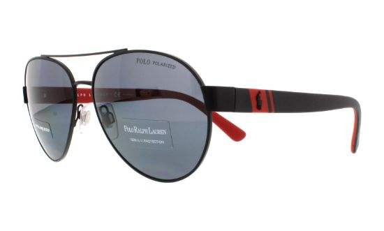 Polo Ralph Lauren PH 3098 9230-81 - Matte Black-Grey Polarized by Ralph Lauren for Men - 61-15-145 mm Sunglasses