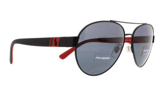 Polo Ralph Lauren PH 3098 9230-81 - Matte Black-Grey Polarized by Ralph Lauren for Men - 61-15-145 mm Sunglasses