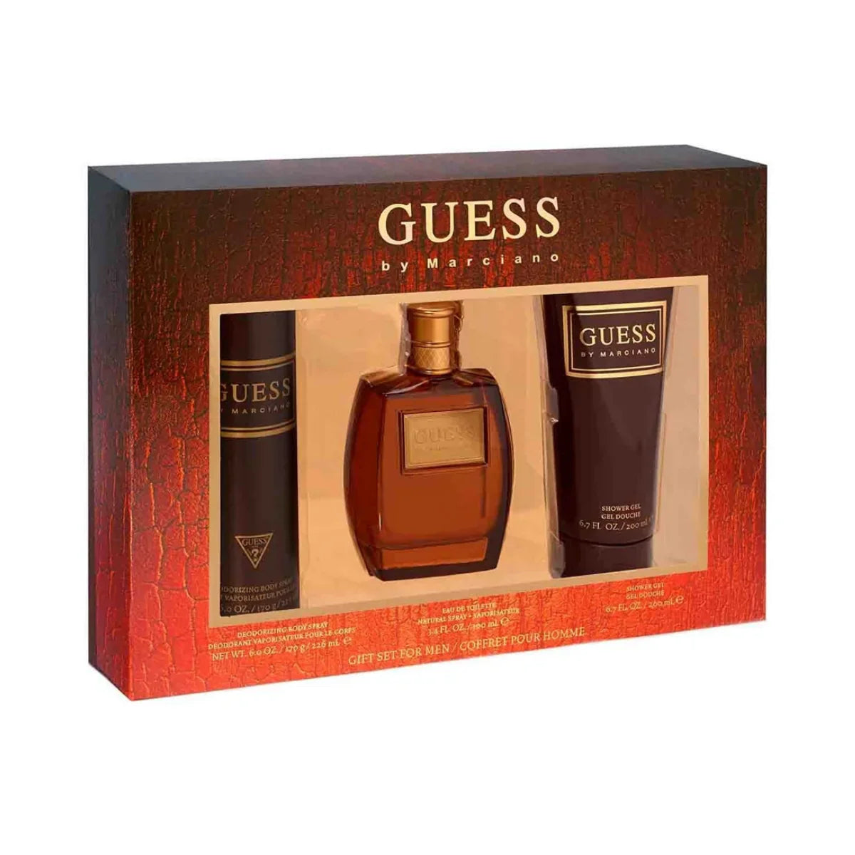 Guess by Marciano by Guess for Men - 3 Pc Gift Set 3.4oz EDT Spray, 6.7oz Shower Gel, 6.0oz Deodorizing Body Spray