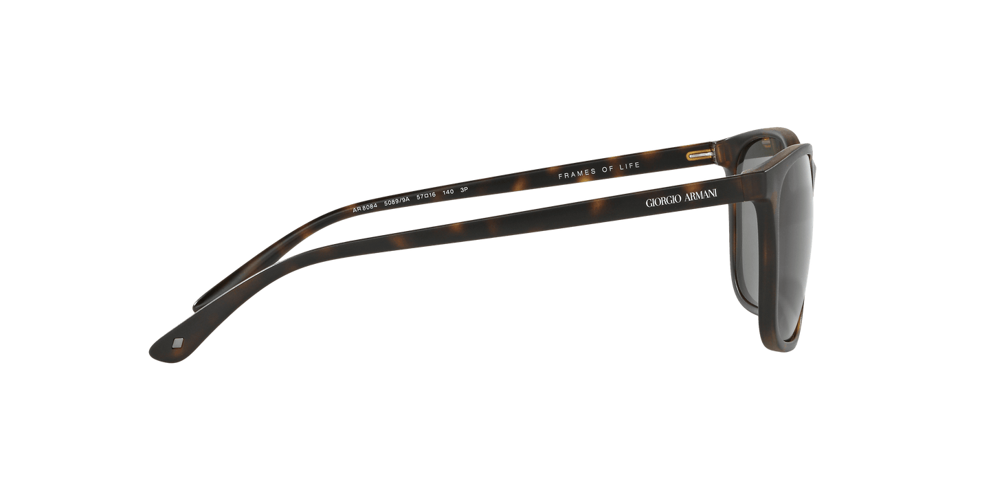 Giorgio Armani AR 8084 5089-9A Frames Of Life - Matte Havana-Green Polarized by Giorgio Armani for Men - 57-16-140 mm Sunglasses