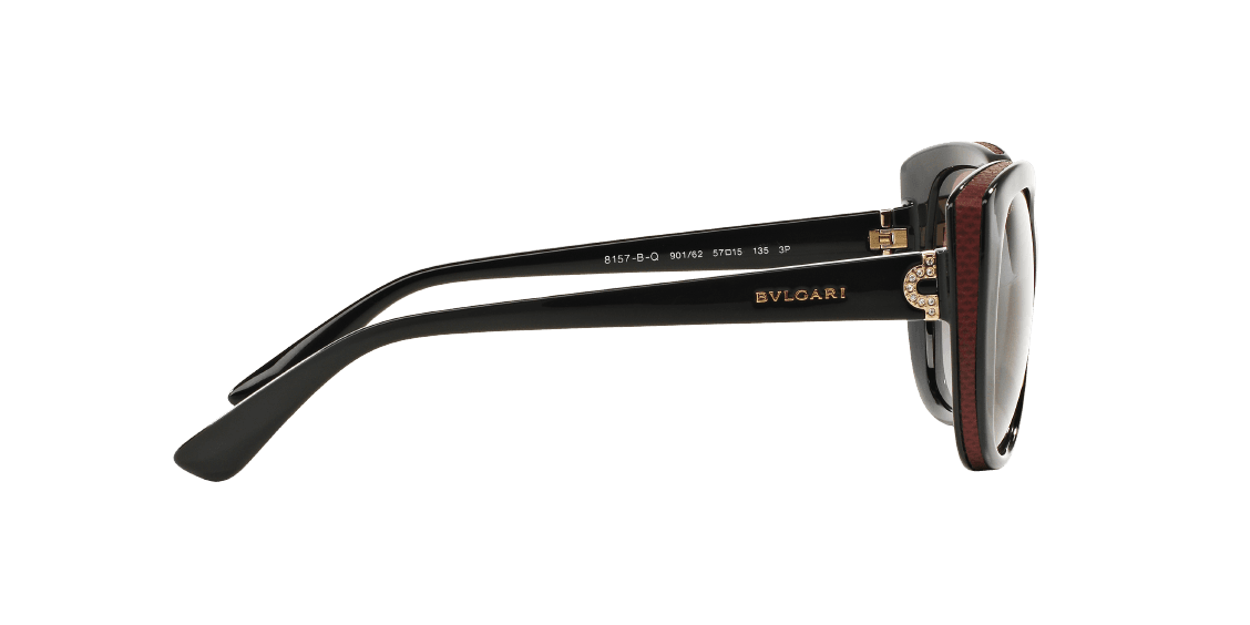 Bvlgari BV8157BQ 901-62 - Black-Violet Gradient Polarized by Bvlgari for Women - 57-15-135 mm Sunglasses