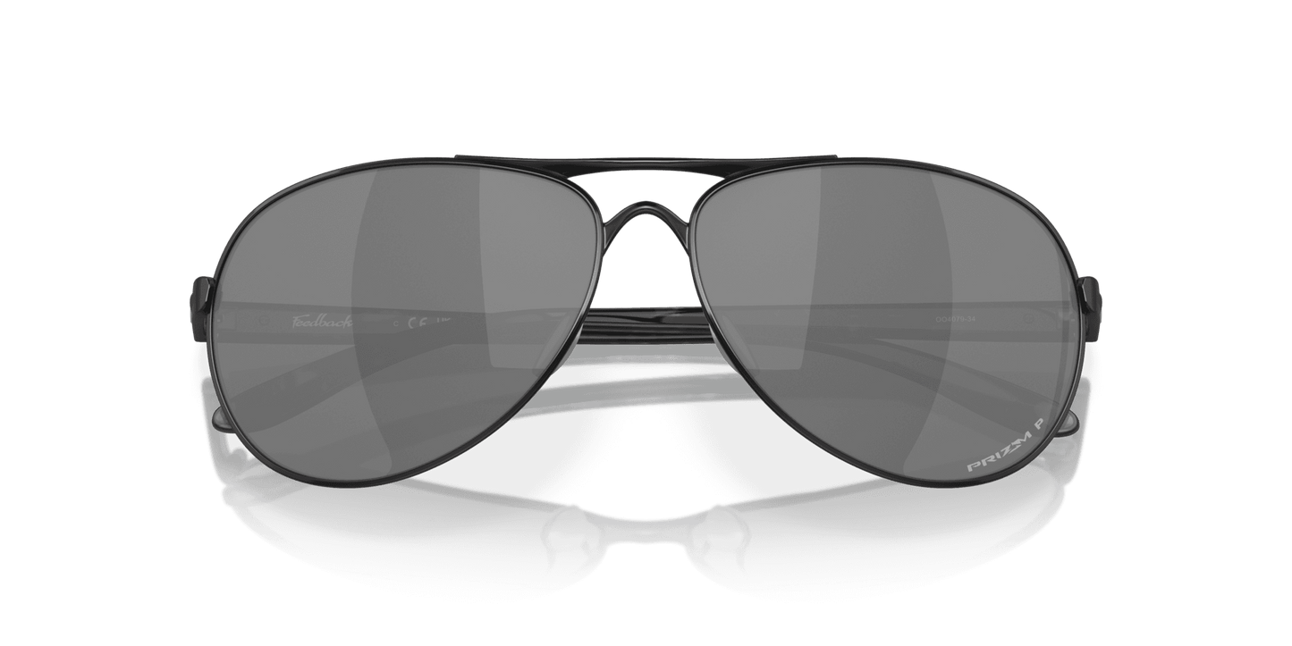 Oakley Feedback OO4079-27 - Polished Black-Prizm Daily Polarized by Oakley for Women - 59-13-135 mm Sunglasses