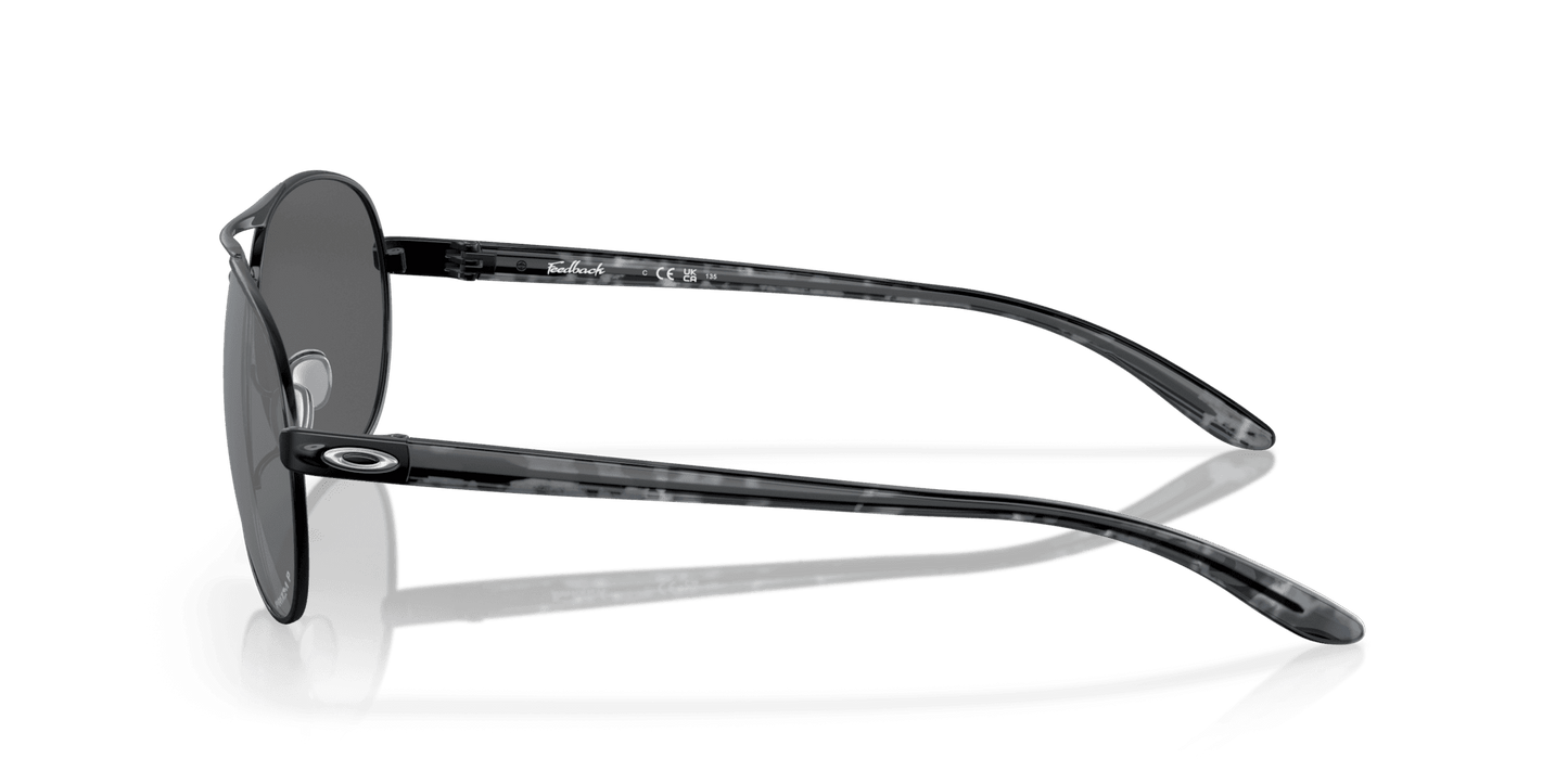 Oakley Feedback OO4079-24 - Metallic Black-Chrome Iridium Polarized by Oakley for Women - 59-13-135 mm Sunglasses