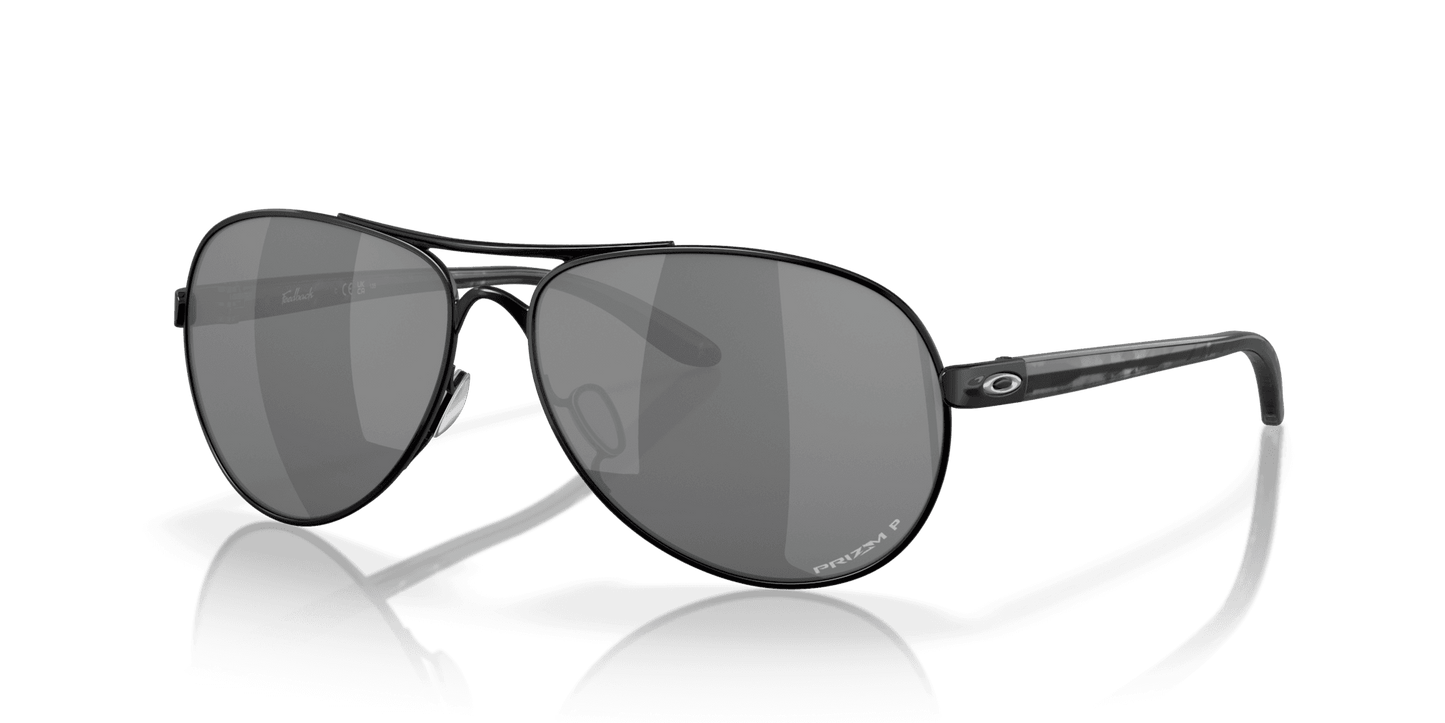 Oakley Feedback OO4079-24 - Metallic Black-Chrome Iridium Polarized by Oakley for Women - 59-13-135 mm Sunglasses