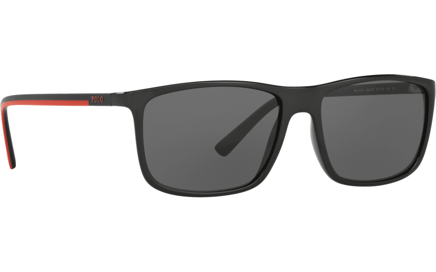 Polo Ralph Lauren PH 4115 5001-87 - Shiny Black-Grey by Ralph Lauren for Men - 57-16-145 mm Sunglasses