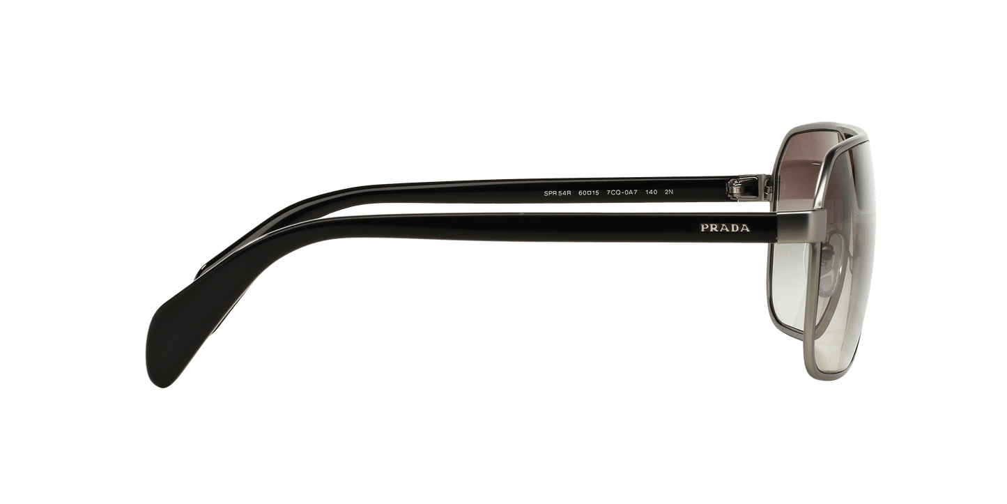 Prada SPR 54R 75S-8C1 - Brushed Gunmetal-Brown by Prada for Men - 60-15-140 mm Sunglasses