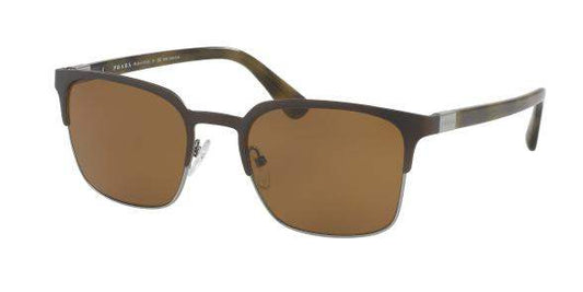 Prada SPR 61S U6C-5Y1 - Grey-Gunmental Brown Polarized by Prada for Men - 52-21-140 mm Sunglasses