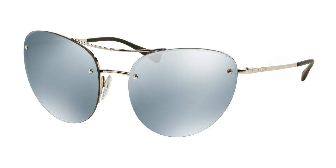 Prada SPS 51R 1BC-5K2 - Silver-Green Silver by Prada for Women - 59-18-135 mm Sunglasses