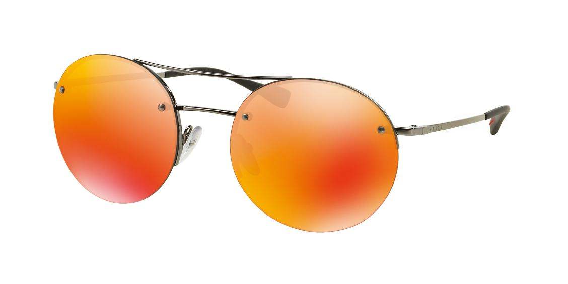 Prada SPS 54R 5AV-5M0 - Gunmetal-Brown Orange by Prada for Unisex - 56-18-135 mm Sunglasses