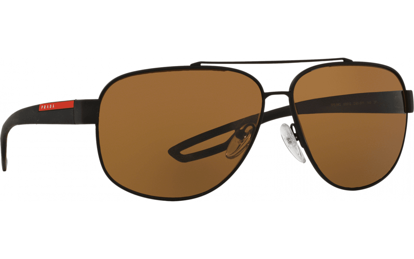Prada SPS 58Q DG0-5Y1 - Black Rubber-Brown Polarized by Prada for Men - 60-12-140 mm Sunglasses